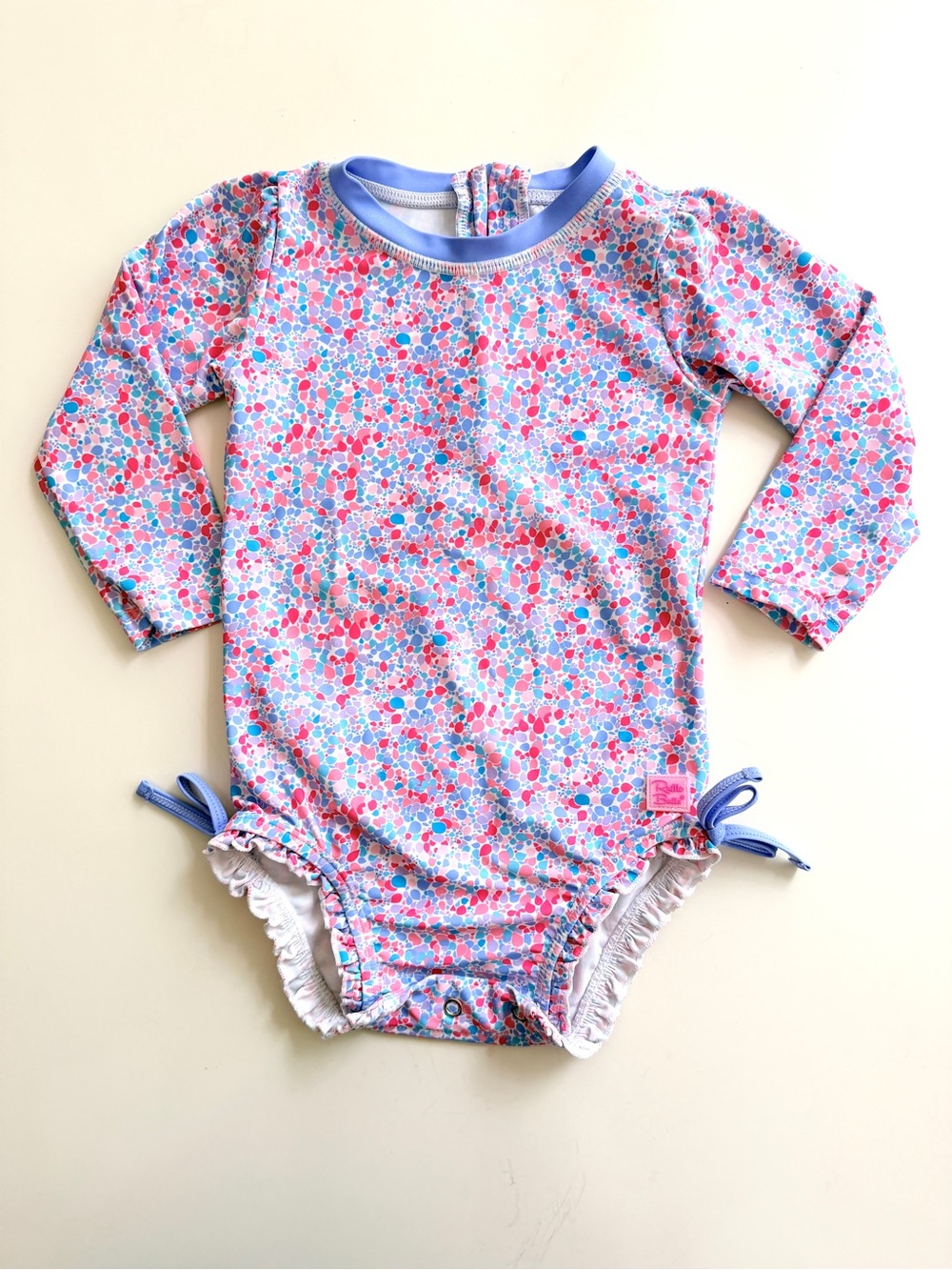 Ruffle Butts Pink, Purple & Blue Long-Sleeve One-Piece Swimsuit